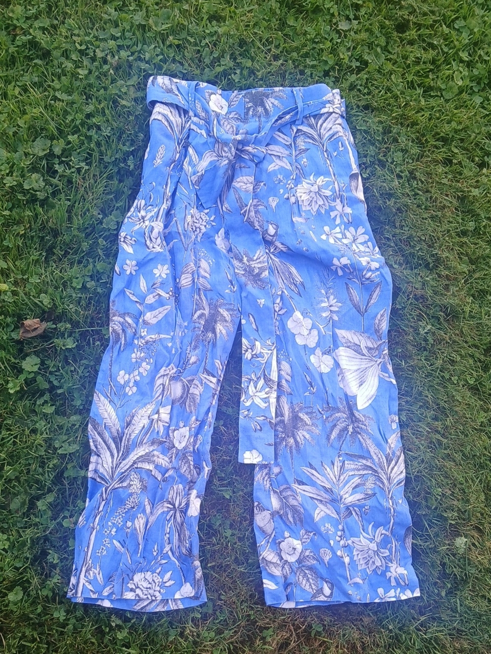 J. Crew Blue Floral Capri Pants Flowy Size 00